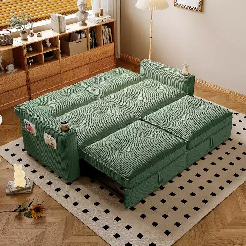 Canapé-lit convertible 73 po avec polyester de velours côtelé, causeuse inclinable pour salon, chambre d'amis ou appartement-Panipeachy
