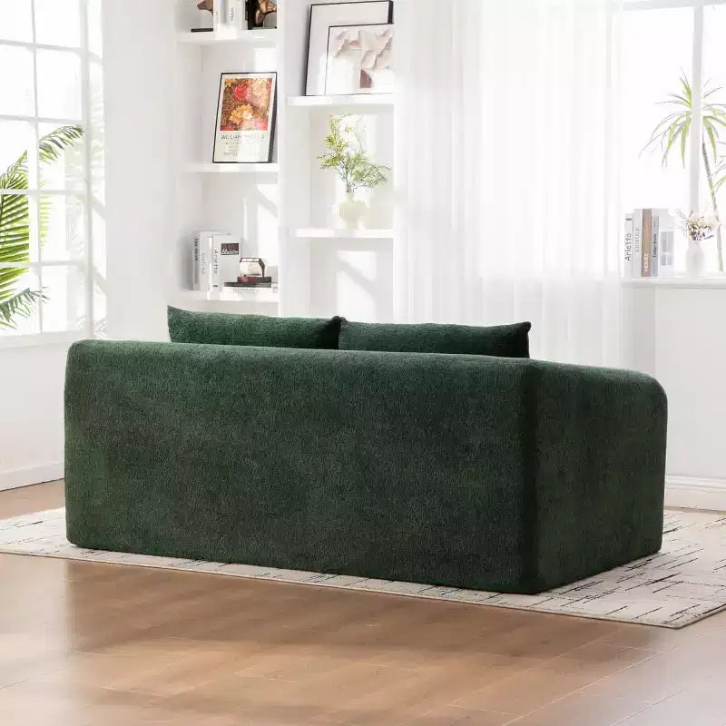 Moderno Divano Letto Convertibile 2-in-1 con Cuscini, Divanetto Pieghevole in ciniglia per Soggiorno o Camera degli Ospiti - Panipeachy