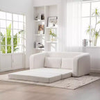 Moderno Divano Letto Convertibile 2-in-1 con Cuscini, Divanetto Pieghevole in ciniglia per Soggiorno o Camera degli Ospiti - Panipeachy