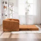 Moderno Divano Letto Convertibile 2-in-1 con Cuscini, Divanetto Pieghevole in ciniglia per Soggiorno o Camera degli Ospiti - Panipeachy