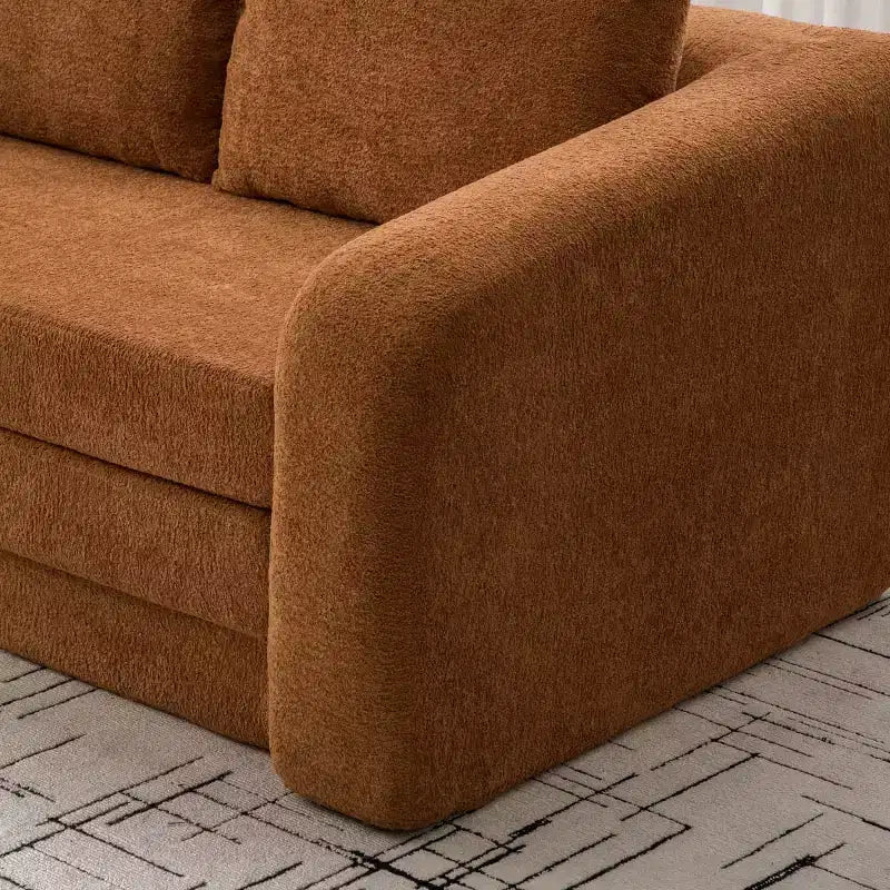 Moderno Divano Letto Convertibile 2-in-1 con Cuscini, Divanetto Pieghevole in ciniglia per Soggiorno o Camera degli Ospiti - Panipeachy