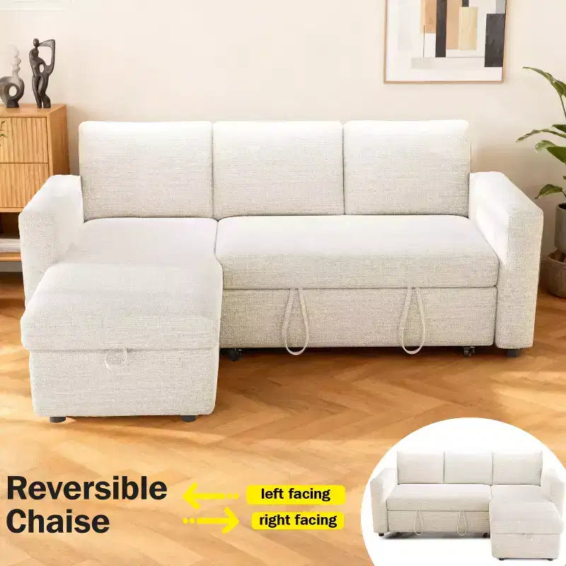 Divano letto Dyonery 81 con letto estraibile, divano componibile a L con letto estraibile