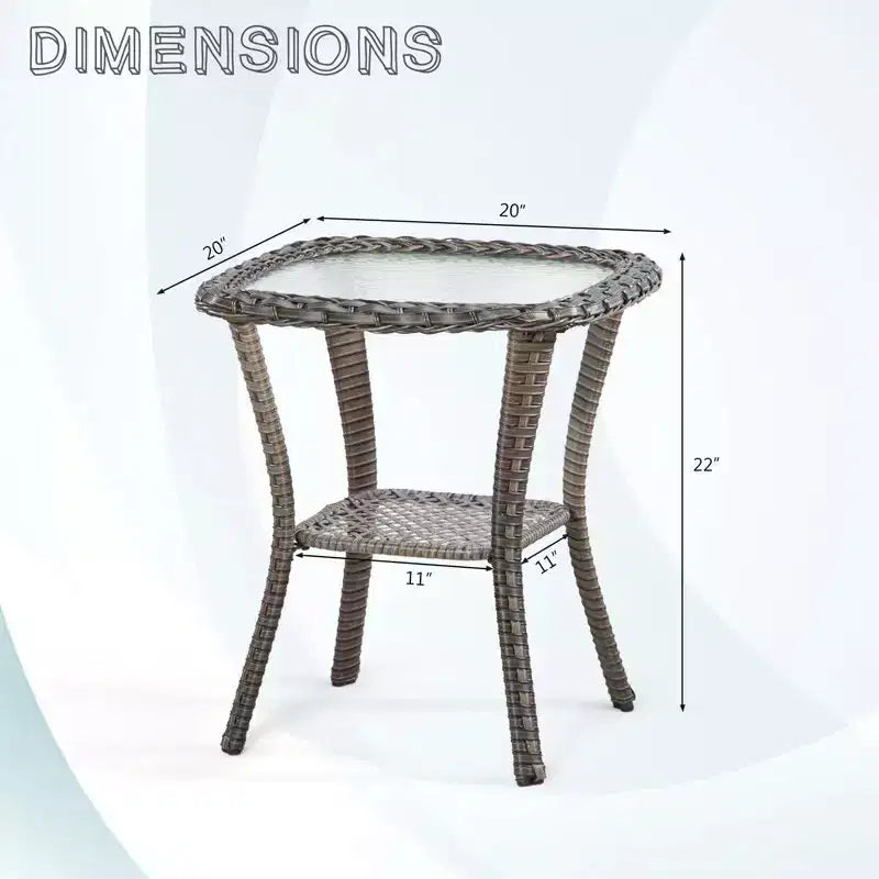 Tavolino da esterno UPTIOT Square 20.08'' L x 20.08'' W