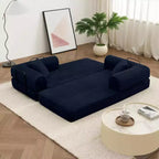 MooxvMoo Divano Letto Convertibile 4-in-1 Queen Size, Futon Pieghevole in Velluto a Coste con Telaio Fisso e Cuscino, per Soggiorno, Camera da Letto, Appartamento