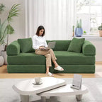 MooxvMoo Divano Letto Convertibile 4-in-1 Queen Size, Futon Pieghevole in Velluto a Coste con Telaio Fisso e Cuscino, per Soggiorno, Camera da Letto, Appartamento