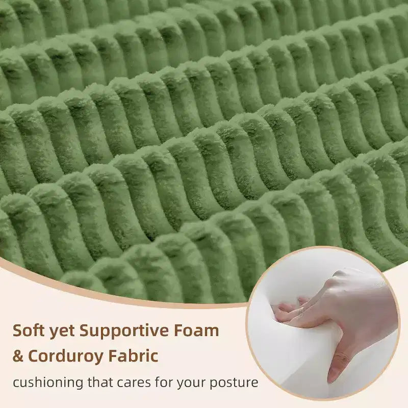 MooxvMoo Divano Letto Convertibile 4-in-1 Queen Size, Futon Pieghevole in Velluto a Coste con Telaio Fisso e Cuscino, per Soggiorno, Camera da Letto, Appartamento
