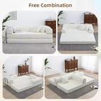 MooxvMoo Divano Letto Convertibile 4-in-1 Queen Size, Futon Pieghevole in Velluto a Coste con Telaio Fisso e Cuscino, per Soggiorno, Camera da Letto, Appartamento