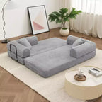 MooxvMoo Divano Letto Convertibile 4-in-1 Queen Size, Futon Pieghevole in Velluto a Coste con Telaio Fisso e Cuscino, per Soggiorno, Camera da Letto, Appartamento