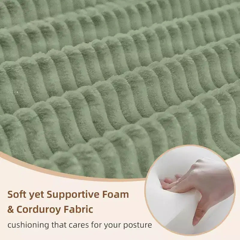 MooxvMoo Divano Letto Convertibile 4-in-1 Queen Size, Futon Pieghevole in Velluto a Coste con Telaio Fisso e Cuscino, per Soggiorno, Camera da Letto, Appartamento