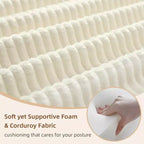 MooxvMoo Divano Letto Convertibile 4-in-1 Queen Size, Futon Pieghevole in Velluto a Coste con Telaio Fisso e Cuscino, per Soggiorno, Camera da Letto, Appartamento