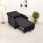 Canapé-lit inclinable convertible avec oreiller lombaire de massage vibrant, fauteuil de canapé multifonction en cuir PU, chaise longue