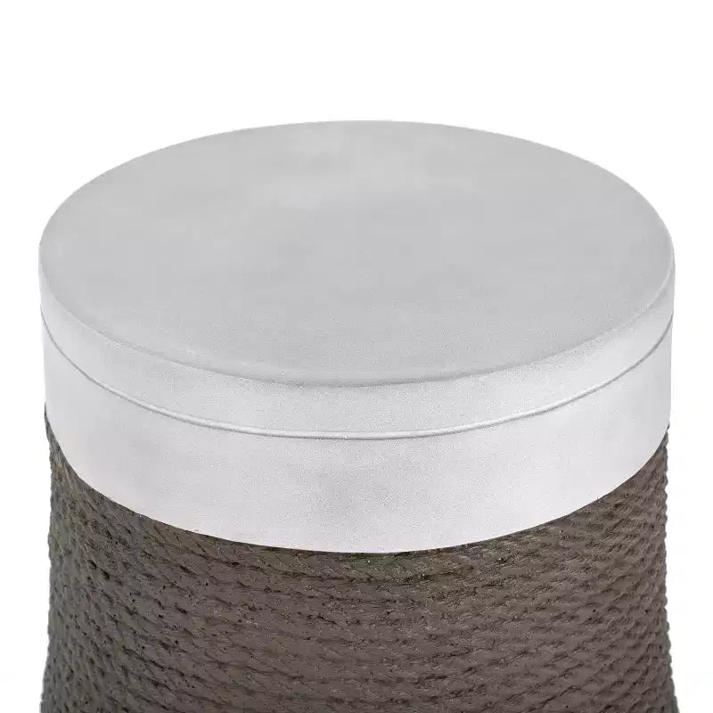 Christopher Knight Home Rin Table d'appoint moderne en béton léger avec corde tressée rétro et base en éventail