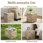 Christopher Knight Home Ryota, tavolino laterale quadrato rustico da patio in cemento leggero con corda intrecciata
