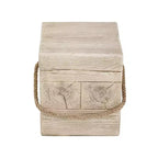 Christopher Knight Home Ryota, tavolino laterale quadrato rustico da patio in cemento leggero con corda intrecciata