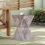 Table d'appoint GDFStudio Naomi moderne en béton léger pour patio