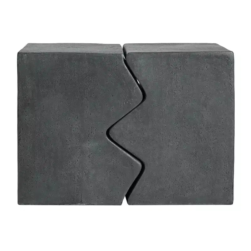 TUYOHW Lot de 2 tables d'appoint d'extérieur, design unique, table d'appoint combinée de patio avec plateau rectangulaire, table polyvalente pour jardin, balcon, porche
