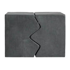 TUYOHW Lot de 2 tables d'appoint d'extérieur, design unique, table d'appoint combinée de patio avec plateau rectangulaire, table polyvalente pour jardin, balcon, porche