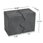 TUYOHW Lot de 2 tables d'appoint d'extérieur, design unique, table d'appoint combinée de patio avec plateau rectangulaire, table polyvalente pour jardin, balcon, porche