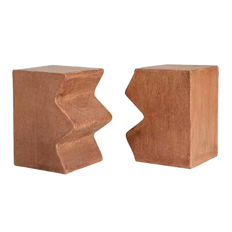 TUYOHW Lot de 2 tables d'appoint d'extérieur, design unique, table d'appoint combinée de patio avec plateau rectangulaire, table polyvalente pour jardin, balcon, porche