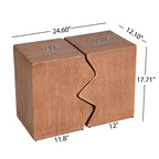 TUYOHW Lot de 2 tables d'appoint d'extérieur, design unique, table d'appoint combinée de patio avec plateau rectangulaire, table polyvalente pour jardin, balcon, porche