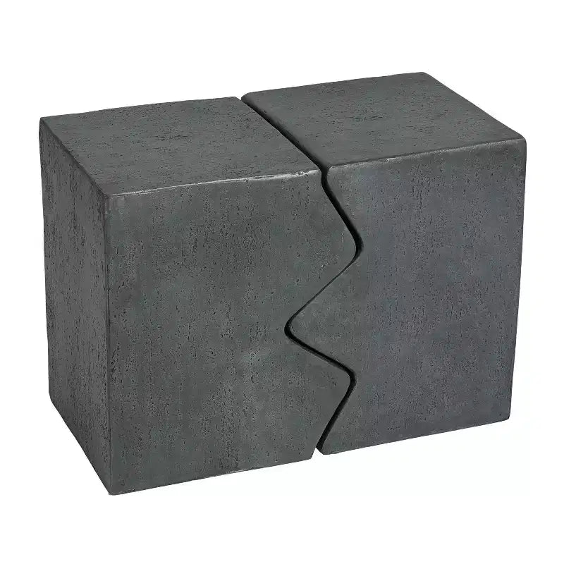 TUYOHW Lot de 2 tables d'appoint d'extérieur, design unique, table d'appoint combinée de patio avec plateau rectangulaire, table polyvalente pour jardin, balcon, porche