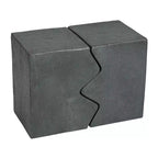 TUYOHW Lot de 2 tables d'appoint d'extérieur, design unique, table d'appoint combinée de patio avec plateau rectangulaire, table polyvalente pour jardin, balcon, porche