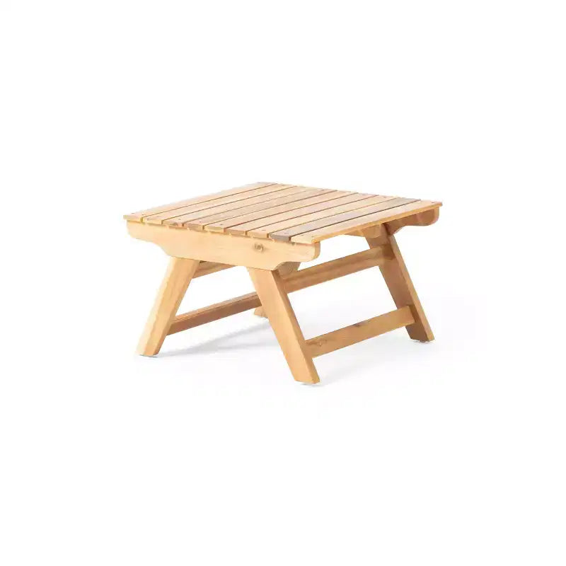 TUYOHW Table d'appoint extérieure en bois Petite table avec plateau à lattes Table d'appoint carrée de patio avec cadre robuste Table basse pour jardin, balcon, porche