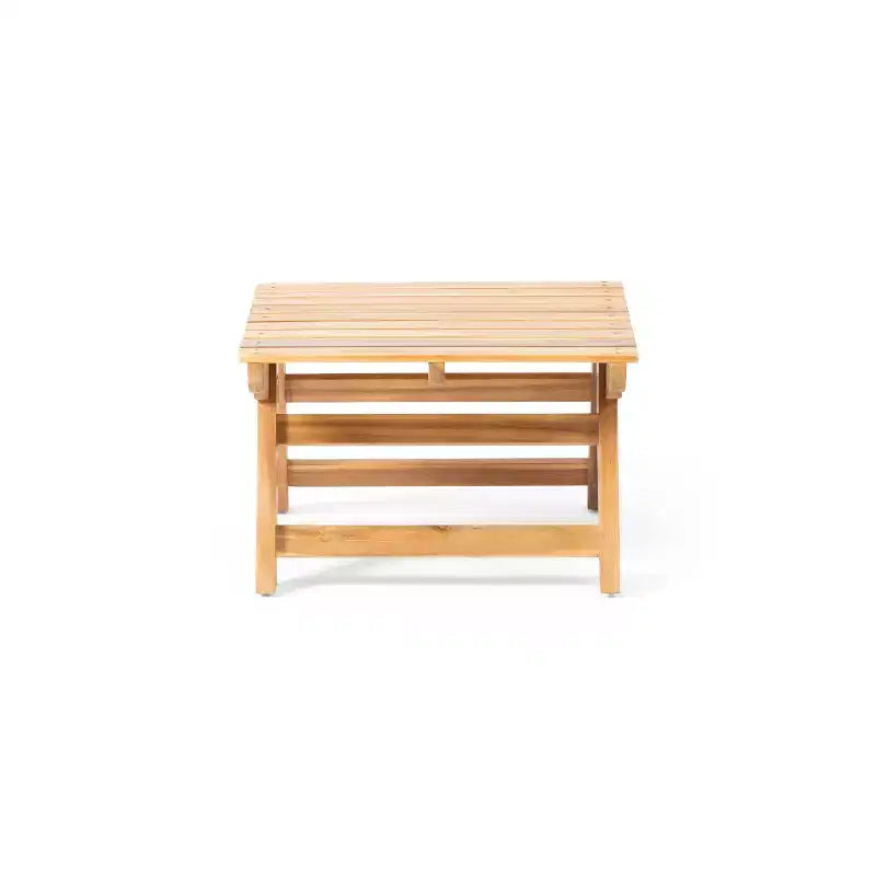 TUYOHW Table d'appoint extérieure en bois Petite table avec plateau à lattes Table d'appoint carrée de patio avec cadre robuste Table basse pour jardin, balcon, porche