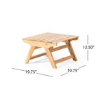 TUYOHW Table d'appoint extérieure en bois Petite table avec plateau à lattes Table d'appoint carrée de patio avec cadre robuste Table basse pour jardin, balcon, porche