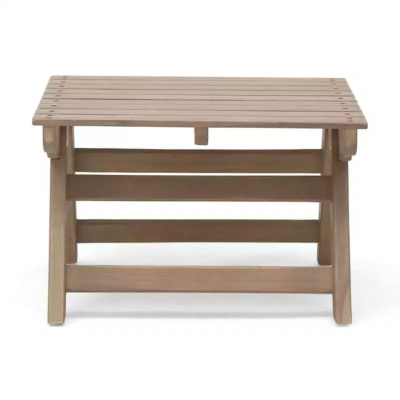 TUYOHW Table d'appoint extérieure en bois Petite table avec plateau à lattes Table d'appoint carrée de patio avec cadre robuste Table basse pour jardin, balcon, porche