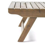 TUYOHW Table d'appoint extérieure en bois Petite table avec plateau à lattes Table d'appoint carrée de patio avec cadre robuste Table basse pour jardin, balcon, porche