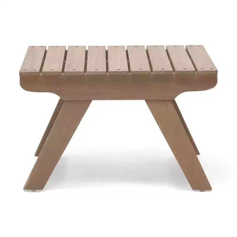 TUYOHW Table d'appoint extérieure en bois Petite table avec plateau à lattes Table d'appoint carrée de patio avec cadre robuste Table basse pour jardin, balcon, porche