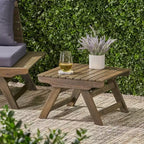 TUYOHW Table d'appoint extérieure en bois Petite table avec plateau à lattes Table d'appoint carrée de patio avec cadre robuste Table basse pour jardin, balcon, porche