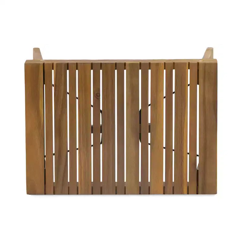 TUYOHW Table d'appoint d'extérieur en bois, table pliante avec plateau à lattes, table d'appoint rectangulaire de patio avec cadre robuste, table basse pour jardin, balcon, porche