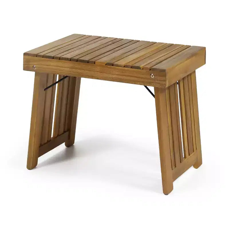 TUYOHW Table d'appoint d'extérieur en bois, table pliante avec plateau à lattes, table d'appoint rectangulaire de patio avec cadre robuste, table basse pour jardin, balcon, porche