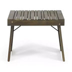 TUYOHW Table d'appoint d'extérieur en bois, table pliante avec plateau à lattes, table d'appoint rectangulaire de patio avec cadre robuste, table basse pour jardin, balcon, porche