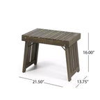 TUYOHW Table d'appoint d'extérieur en bois, table pliante avec plateau à lattes, table d'appoint rectangulaire de patio avec cadre robuste, table basse pour jardin, balcon, porche