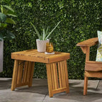 TUYOHW Table d'appoint d'extérieur en bois, table pliante avec plateau à lattes, table d'appoint rectangulaire de patio avec cadre robuste, table basse pour jardin, balcon, porche