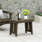 TUYOHW Table d'appoint d'extérieur en bois, table pliante avec plateau à lattes, table d'appoint rectangulaire de patio avec cadre robuste, table basse pour jardin, balcon, porche