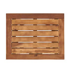 TUYOHW Table d'appoint d'extérieur en bois avec plateau à lattes, table d'appoint de patio avec pieds incurvés, petite table basse d'extérieur pour jardin, balcon, porche