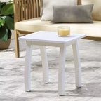 TUYOHW Table d'appoint d'extérieur en bois avec plateau à lattes, table d'appoint de patio avec pieds incurvés, petite table basse d'extérieur pour jardin, balcon, porche