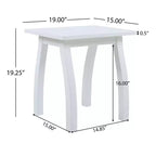 TUYOHW Table d'appoint d'extérieur en bois avec plateau à lattes, table d'appoint de patio avec pieds incurvés, petite table basse d'extérieur pour jardin, balcon, porche