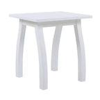 TUYOHW Table d'appoint d'extérieur en bois avec plateau à lattes, table d'appoint de patio avec pieds incurvés, petite table basse d'extérieur pour jardin, balcon, porche
