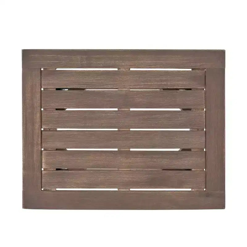 TUYOHW Table d'appoint d'extérieur en bois avec plateau à lattes, table d'appoint de patio avec pieds incurvés, petite table basse d'extérieur pour jardin, balcon, porche