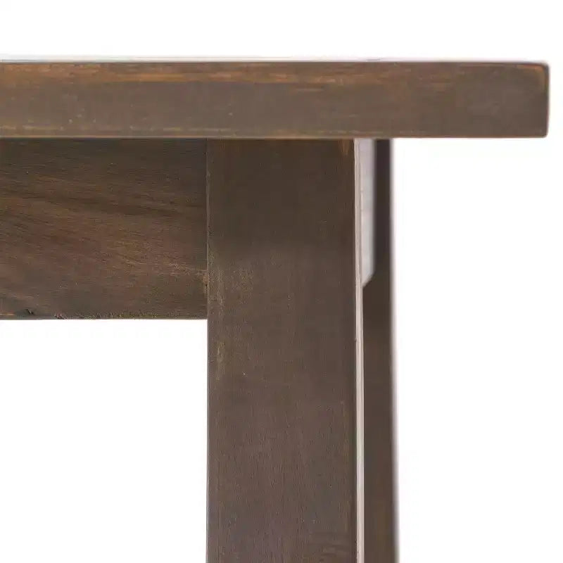 TUYOHW Table d'appoint d'extérieur en bois avec plateau à lattes, table d'appoint de patio avec pieds incurvés, petite table basse d'extérieur pour jardin, balcon, porche