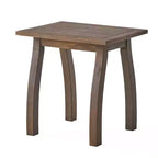 TUYOHW Table d'appoint d'extérieur en bois avec plateau à lattes, table d'appoint de patio avec pieds incurvés, petite table basse d'extérieur pour jardin, balcon, porche