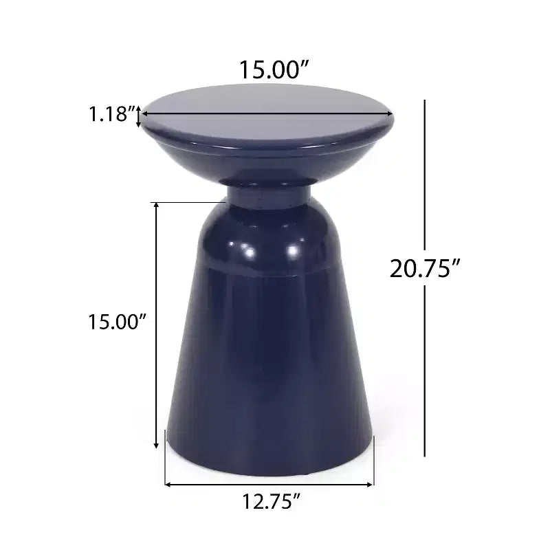 TUYOHW 15 Tavolino Moderno da Esterno con Design Circolare, Tavolino Laterale in Metallo per Patio Elegante, Tavolino da Caffè Piccolo per Giardino, Balcone, Portico