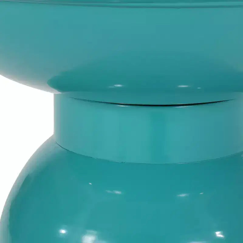 TUYOHW 15 Tavolino Moderno da Esterno con Design Circolare, Tavolino Laterale in Metallo per Patio Elegante, Tavolino da Caffè Piccolo per Giardino, Balcone, Portico