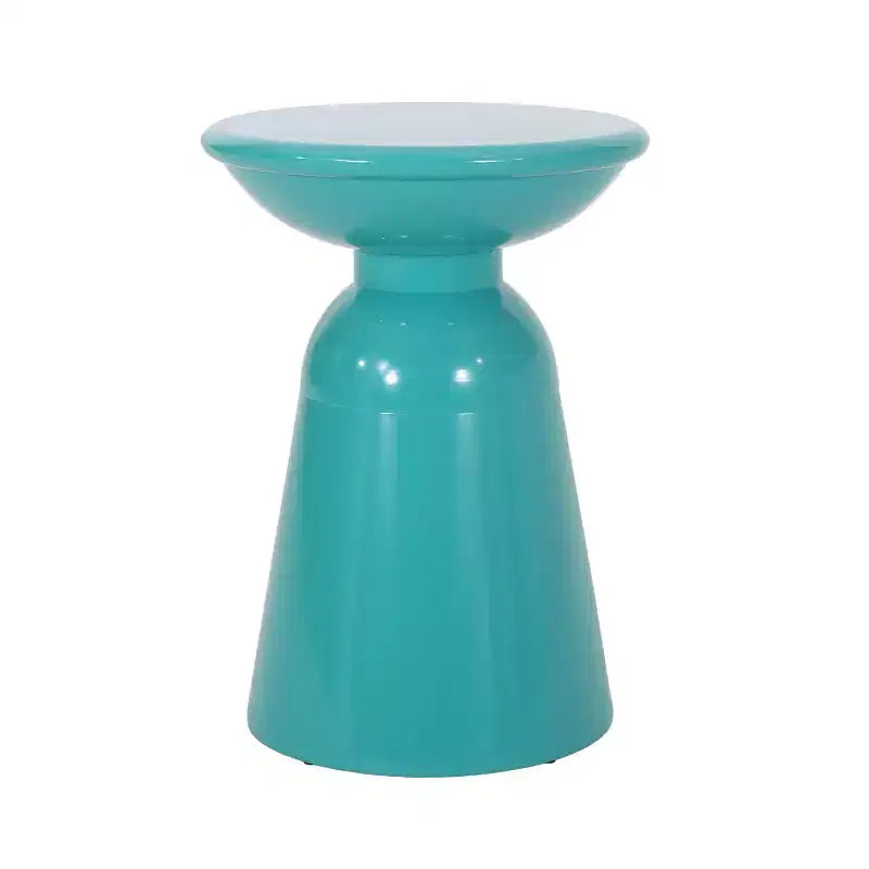 TUYOHW 15 Tavolino Moderno da Esterno con Design Circolare, Tavolino Laterale in Metallo per Patio Elegante, Tavolino da Caffè Piccolo per Giardino, Balcone, Portico