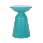 TUYOHW 15 Tavolino Moderno da Esterno con Design Circolare, Tavolino Laterale in Metallo per Patio Elegante, Tavolino da Caffè Piccolo per Giardino, Balcone, Portico